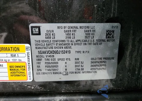 2013 Buick Enclave from USA, damaged, VIN 5GAKVCKD9DJ152419